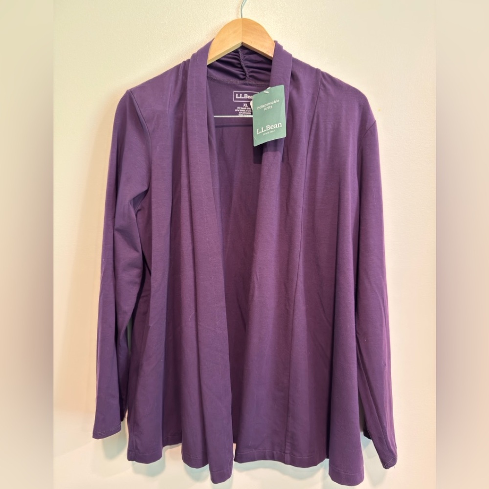 NWT L.L. Bean Purple Women's Cardigan